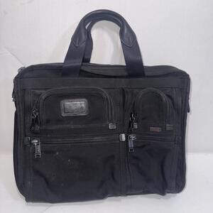 Tumi Alpha 3 Black Ballistic Nylon Designer Expandable Organizer Laptop Brief